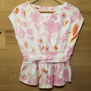 NWOT Anthro Ruffle Waist Peplum Cotton Top…